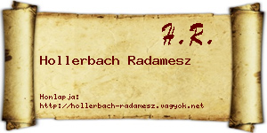 Hollerbach Radamesz névjegykártya